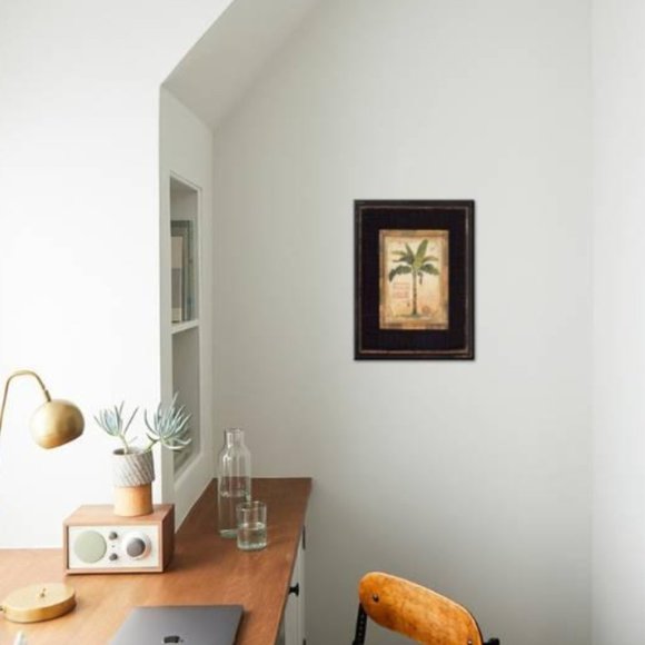 Beautiful Chad Barrett’s Banana Palm Detail Wood Framed 8x8 - Picture 3 of 3